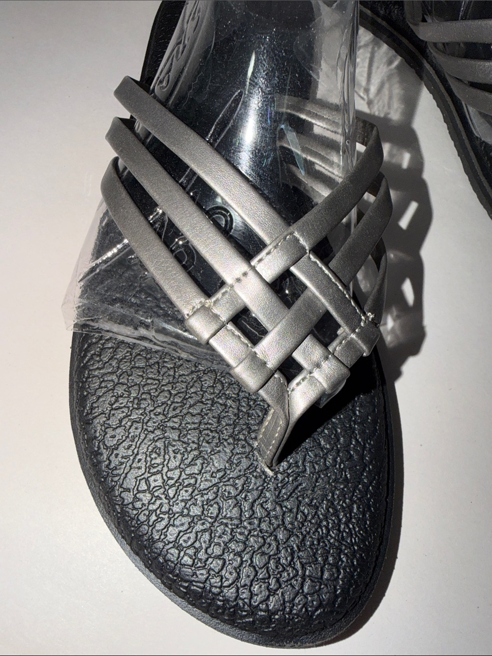 Sanuk Women's Metallic Pewter Woven Thong Sandals - Picture 4 of 6